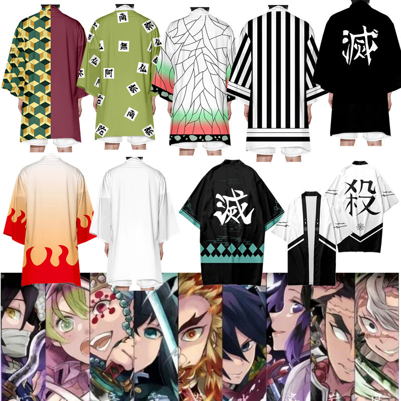 Demon Slayer Hashira Iguro Obanai Phong Cách 3D, Áo Haori Nhật Bản Cho Cosplay và Mặc Hàng Ngày