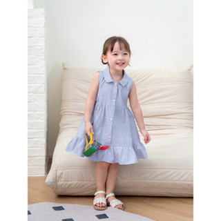 Váy Bé Gái CARROT Sát Nách Đuôi Cá , Họa Tiết Kẻ Xanh Navy, Chất Liệu Thô Hàn