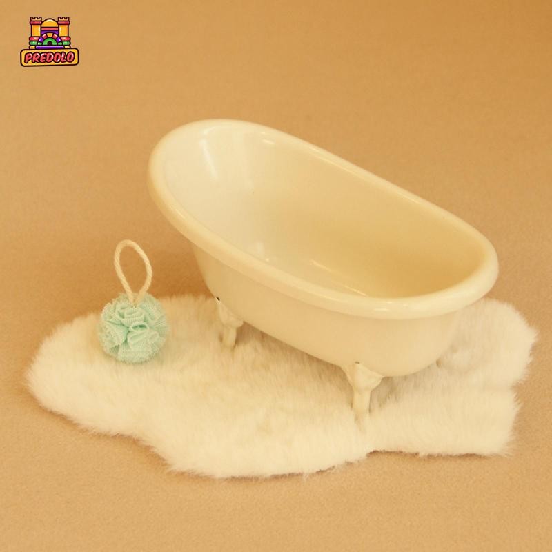 Predolo Bồn Tắm Mini Trang Trí Phòng Tắm Cho 1 / 12 Búp Bê Playset Thực Tế Bồn Tắm Mini Đồ Chơi Tran