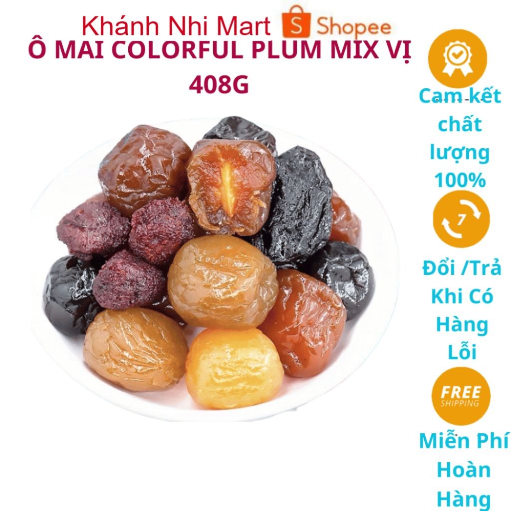 [ GÍA SỈ ] Ô Mai Mix vị Colorful Plum Gói 408gr,Ô Mai Xí Muội 5 vị COLORFUL PLUM, Ô mai hoa quả mix 
