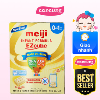 Sản phẩm dinh dưỡng công thức cho trẻ từ 0-12 tháng: Meiji 0-1 year old Infant Formula Ezcube 540g