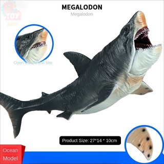 Đồ chơi trẻ em mô phỏng tiền sử mô hình động vật biển lớn megalodon cá mập trắng lớn hổ cá mập đồ trang trí đồ chơi