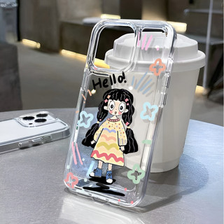 Ốp lưng không gian trong suốt cho iphone 15promax 14 11 13 12 7Plus X XS Max 8 7 Vỏ chống sốc cho bé gái dễ thương