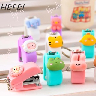 HEFEI Stapler Kim Loại Dễ Thương Vòng Chìa Khóa Mặt Dây Chuyền Kích Thước 10 Kim Bấm Mini Hoạt Hình