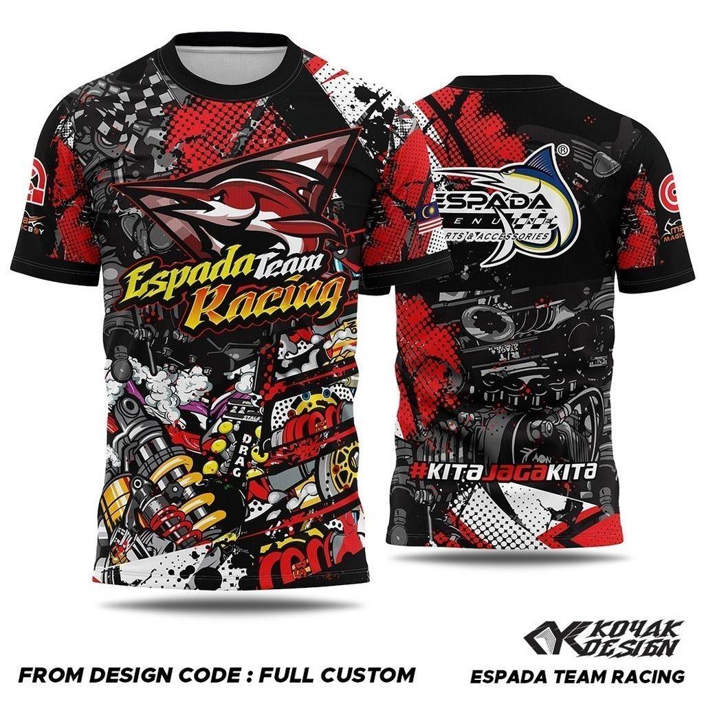 Big Biker Limited Espada Team Racing Motor Gp Áo thun Racing Biker Jersey In đầy đủ Áo thun Baju