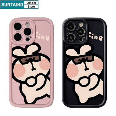 Suntaiho Ngộ nghĩnh Dễ Thương Vỏ Kính Hoạt Hình Họa Tiết Thỏ Ốp Điện Thoại Cho Iphone 15 14 12 13 11 Pro Max IP 7 8 Plus Iphon X Xs XR Xs Max Silicone Mềm Cao Cấp Chống Sốc Ốp Lưng