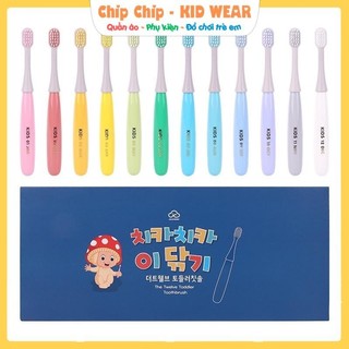 Set 12 bàn chải răng hàn quốc siêu mềm đánh dấu màu theo từng tháng cho bé