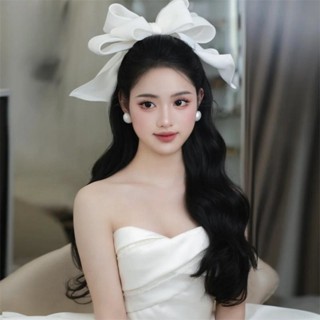  1 Chiếc Mới Cô Dâu Trắng Satin Nơ Đầu Cô Dâu Váy Cưới Phụ Kiện 