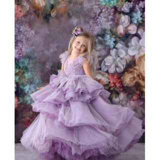  Đầm Trẻ Em Đầm Công Chúa Mùa Xuân Cô Gái Tím Piano Trình Diễn Đầm Chủ Nhà Sang Trọng Sàn Catwalk Đầm Dạ Hội 