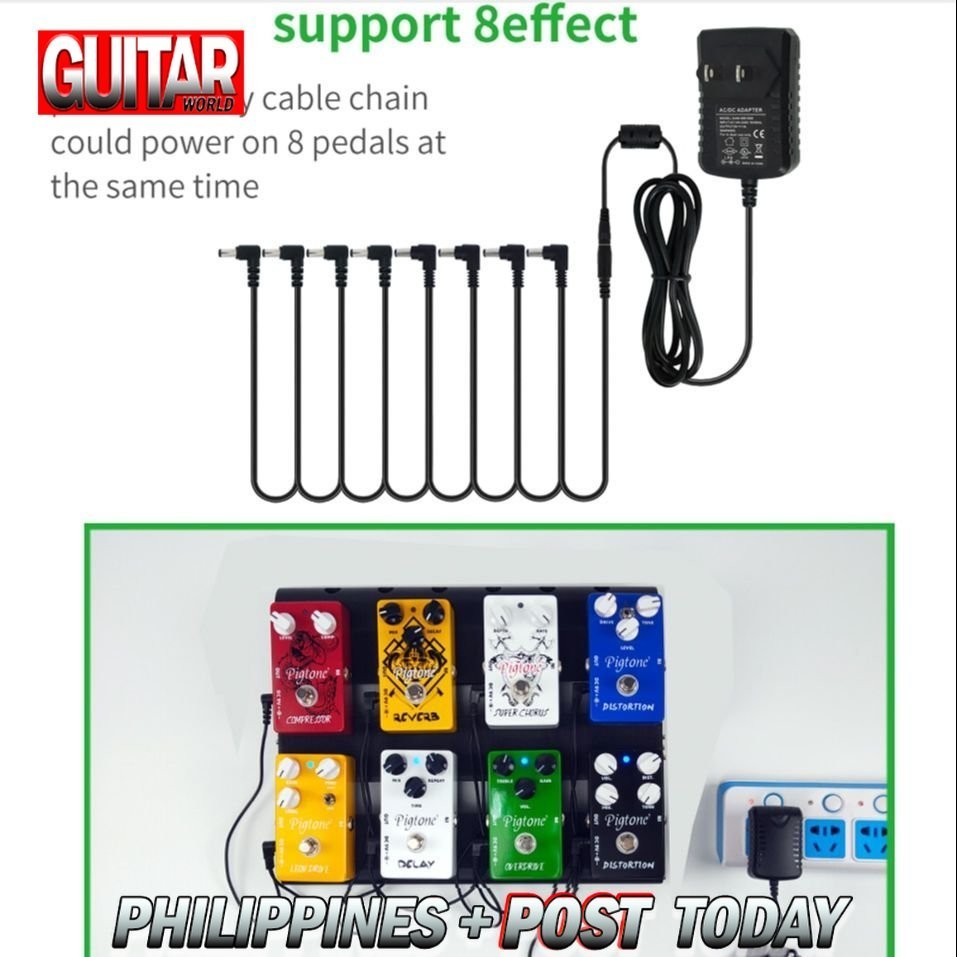 Bộ chuyển đổi nguồn bàn đạp hiệu ứng đàn guitar với 6 hoặc 8 cách Daisy Chain Cable Power Line Cáp đ