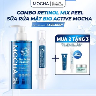 Peel Da Mocha + Sữa Rửa Mặt Bio Active Dịu Nhẹ Lành Tính Cho Cả Da Dầu Mụn Nhạy Cảm - Mua 2 tặng 3