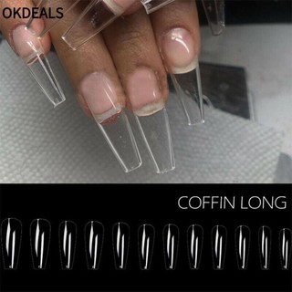 Bộ 240 Móng Tay Giả Trong Suốt Che Phủ Toàn Diện Bằng Gel UV DIY
