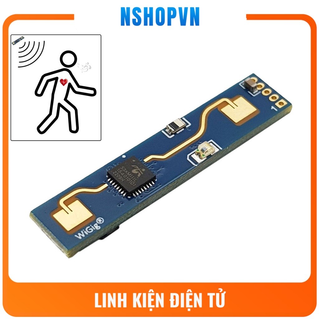 Cảm biến hiện diện con người HLK-LD2410B 5V Radar 24GHz, cảm biến hơi thở bật tắt đèn LD2410B