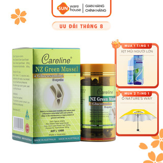 [Mã FMCGSUN52 giảm 8% đơn 250k] Viên Uống Bảo Vệ Xương Khớp Careline NZ Green Musells An Toàn Cho Dạ Dày 60 Viên