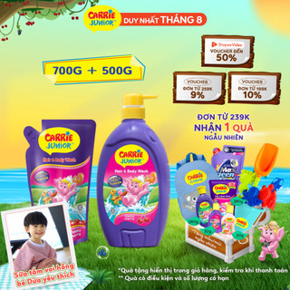 Combo sữa tắm gội carrie junior hương cheeky cherry: 700g + 500g