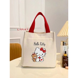 Lan KA Túi vải nhỏ vải canvas dễ thương mới bền và giá rẻ đi lại hộp cơm trưa túi xách