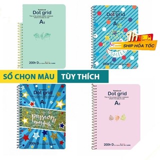 Sổ tay lò xo đơn bìa cứng A5 ruột sổ chấm Dot Grid Klong-200 trang MS 968 nhiều màu SOKLONG