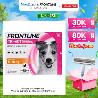 Frontline Tri-Act - Tuýp nhỏ gáy phòng & trị ve, rận, bọ chét, ruồi, muỗi dành cho chó-3 tuýp/hộp