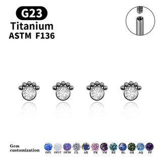 1 Chiếc G23 Titan F136 zircon Khuyên Trang Sức Mũi Bông Tai