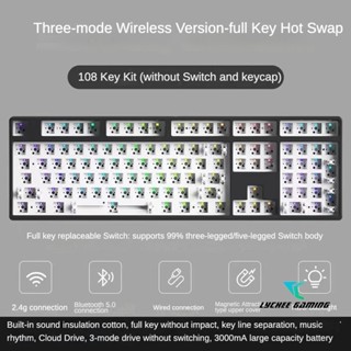 Lychee Gaming F108 Bàn Phím Cơ Ba Chế Độ RGB Switch Ghế Chèn Bộ Tùy Chỉnh DIY 2.4g Bluetooth Không Dây