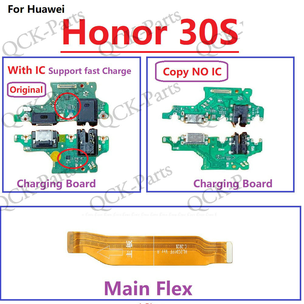 Dành Cho Huawei Honor 30S Main Board Bo Mạch Chủ Flex Với IC USB Sạc Cổng Ban Sạc Sạc Flex