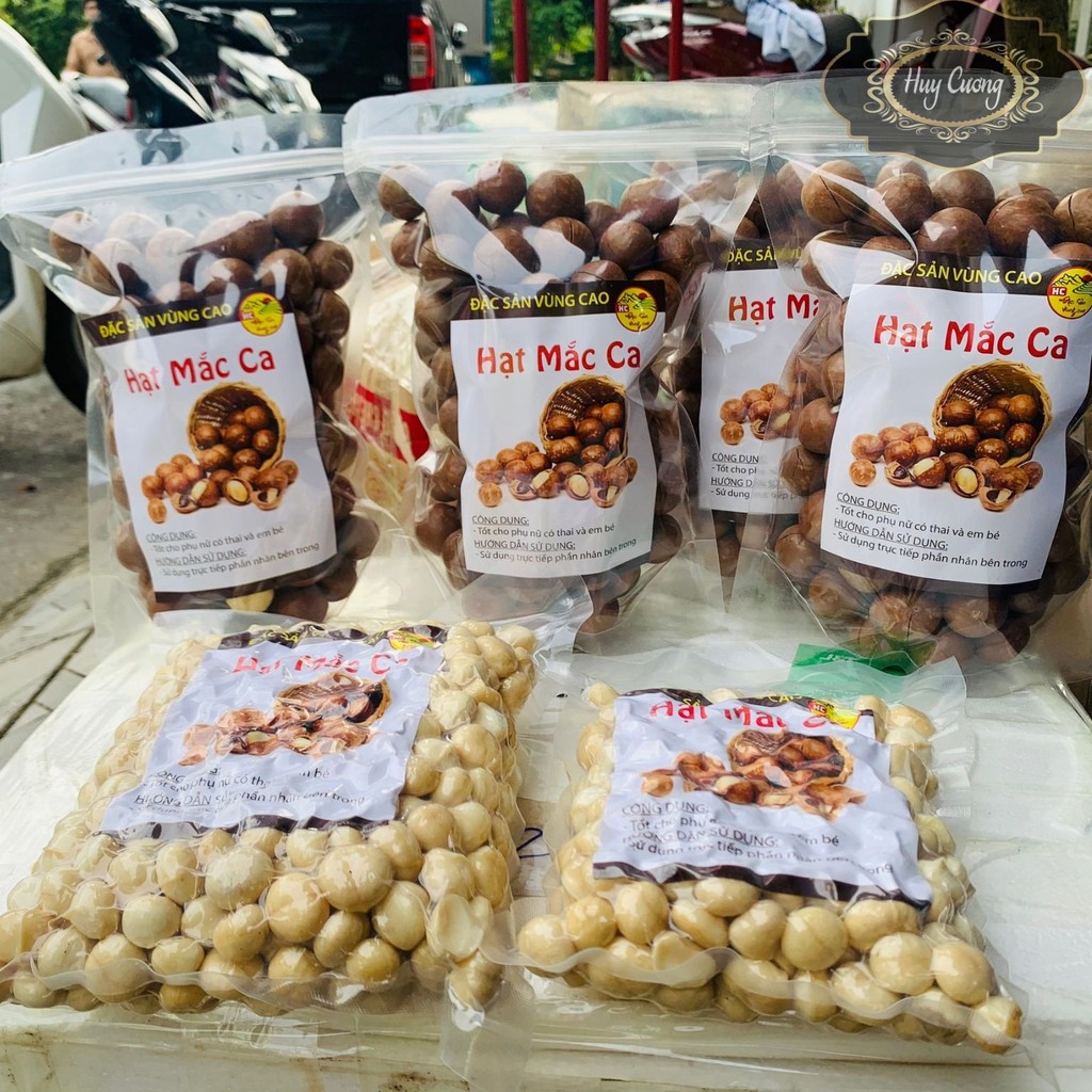 Nhân macca Lai Châu nguyên hạt, trồng hữu cơ sấy chín từ macca tươi. Mắc ca, mac ca sấy khô chín khô