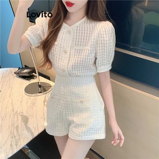 Lovito Áo hoặc đáy nút trơn thông thường dành cho nữ LNA71499