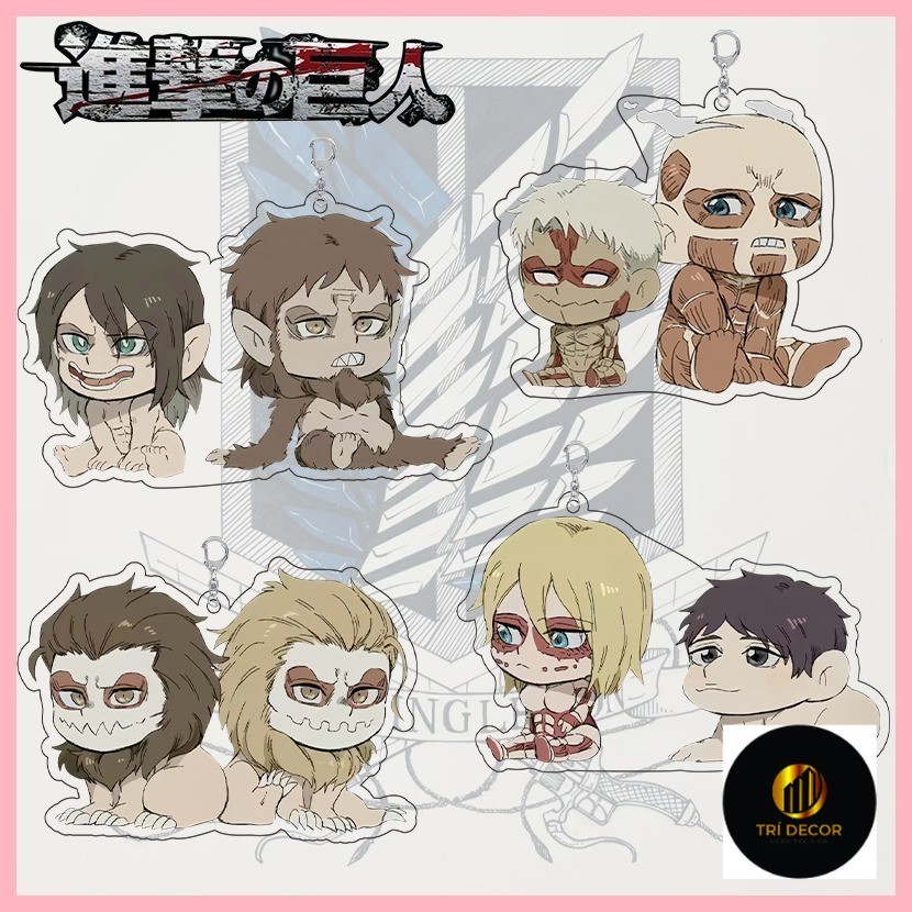 Móc Khóa Tấn Công Titan Eren Jaeger Carla Jaeger Mikasa Ackerman Armin Arlert Tấn Công Titan Mặt Dây