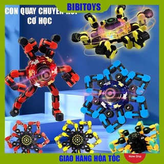 Con quay đồ chơi robot fidget spinner đầu ngón tay cơ khí dạng chuỗi biến hình , con quay hồi chuyển giải nén spinner