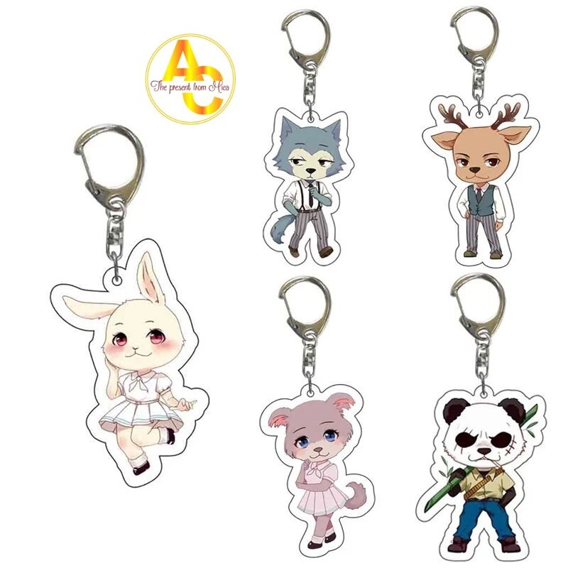 Móc khóa Anime BEASTARS Legoshi Louis Haru Juno Gohin Animals Cute Phụ kiện trang trí túi xách Balo