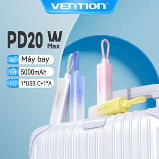 Sạc dự phòng Vention 5000mAh Power Bank có sạc nhanh 20W USB-C / Lightning - Pin sạc dự phòng cho điện thoại / Pad / Watch Super mini LED Display cho Ip 16-Hàng Chính Hãng