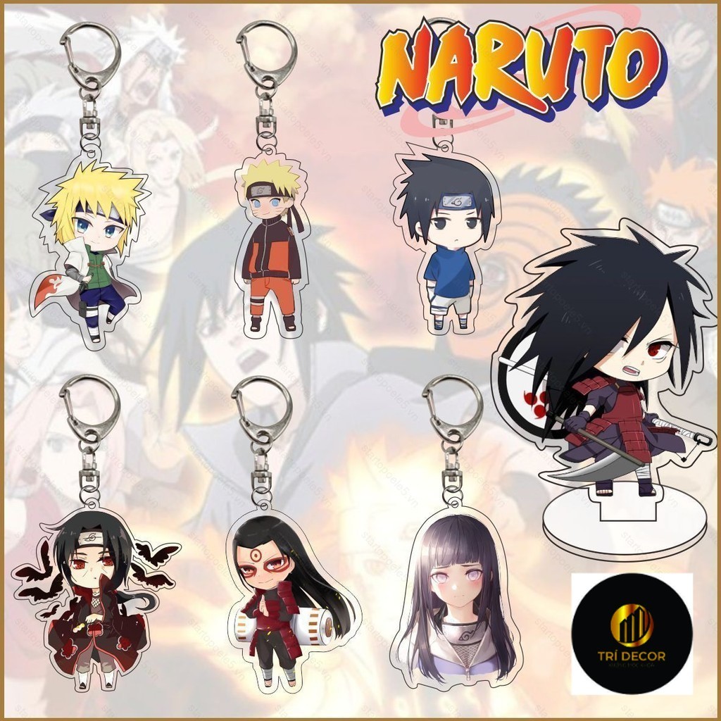 Sta5 Naruto Móc Khóa Acrylic Móc Chìa Khóa Sasuke Madara Itachi Sasuke Kakashi Sakura Móc Khóa Mặt D