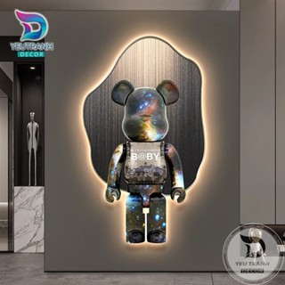 Tranh Gấu bearbrick/ Kaws Tráng Gương treo Tường Decor shop thời trang/ Quần áo/ quà tặng khai trương