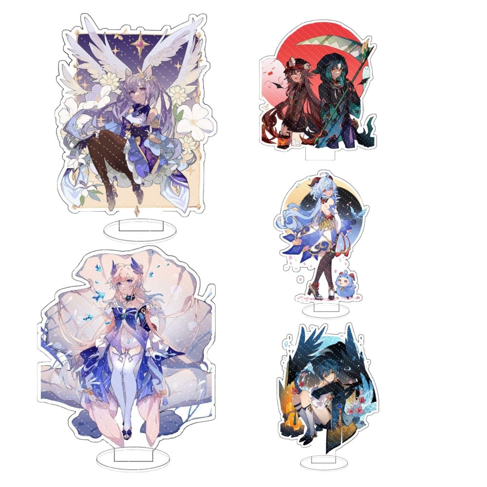 Mô hình Standee Anime Game Genshin Impact Keqing Furina Xiao Phụ kiện trang trí để bàn góc học tập