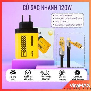 Củ sạc nhanh 120w công nghệ GAN CAO CẤP TZ-100 Hỗ trợ sạc nhanh cho Iphone Samsung Android Sạc dự phòng Máy tính bảng