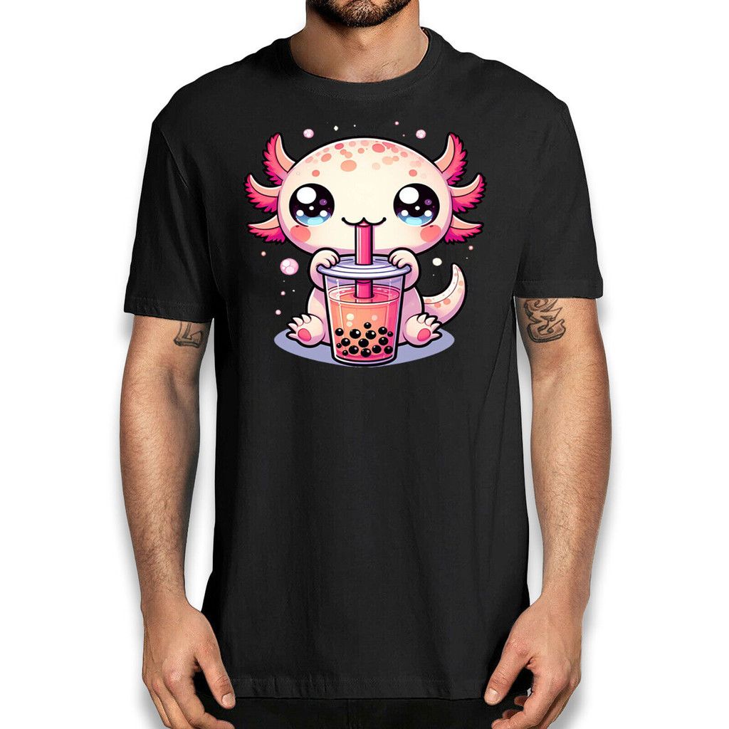 Bubble Boba Tea Kawaii Axolotl Áo thun ngộ nghĩnh - Axolotl Anime Đồ họa dễ thương Tee