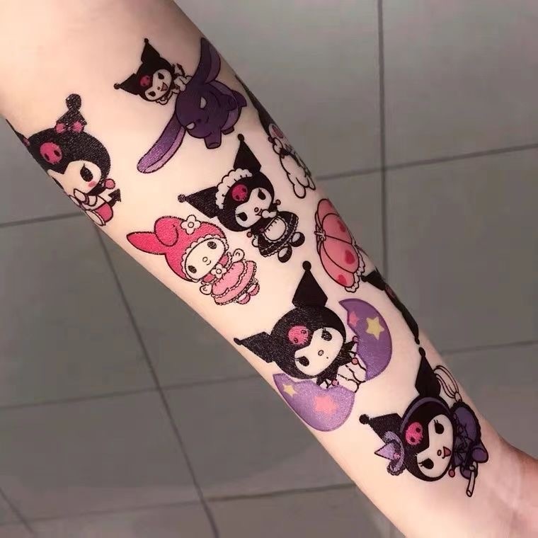 Sanrio Phong Cách Mới Hoạt Hình Hỗn Hợp Nhân Vật Series Hình Xăm Dán Tiệc Chống Thấm Nước Quà Tặng Vui Vẻ Mặt Dán