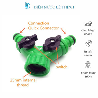 Đầu chia vòi nước, van chữ Y chia 2 đường có van khoá