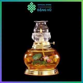  Đèn Dầu Lưu Ly Thủy Tinh 6639 Hoa Sen - Đèn Thờ Cúng Phong Thủy Đèn Trang Trí Cao Cấp 
