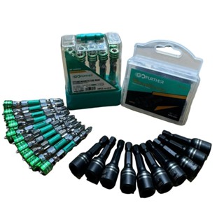 Combo 10 Mũi Vít Nam Châm Siêu Hít Và 10 Đầu Chụp Tôn 8mm Thép Đen Gofuther Chất Lượng