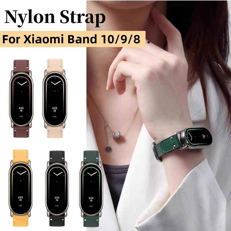 Dây đeo bện cho Xiaomi Mi Band 10 / 9 / 8 Dây đeo vòng tay Nylon mềm cho dây đeo cổ tay Mi Band8 / M