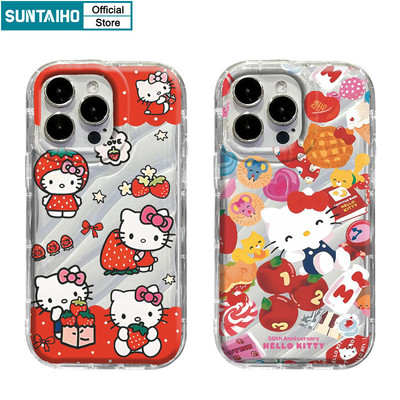 Ốp Điện Thoại Suntaiho Thẩm Mỹ Hoạt Hình Dễ Thương Họa Tiết Mèo Hồng TPU Trong Suốt Mềm Mại Cao Cấp Chống Sốc Cho IPhone 11 12 13 14 15 16 Pro Max IP 7 8 Plus Iphon X XS XR Xs Max