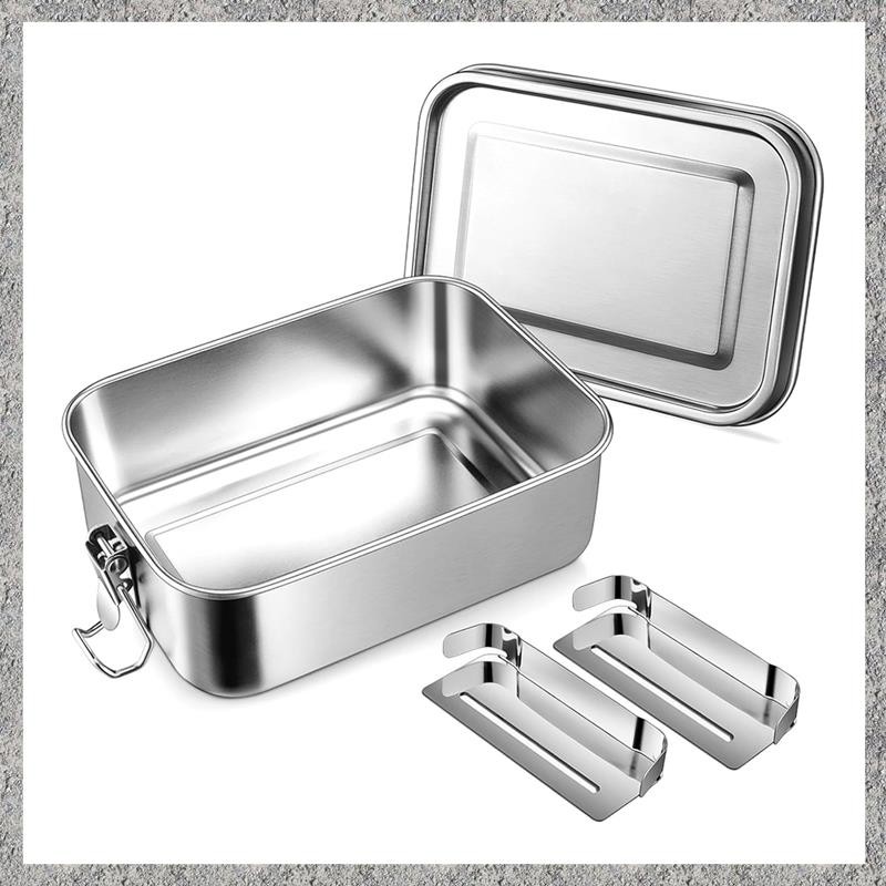 Hộp Bento, Hộp Cơm Trưa Inox Cho Thanh Thiếu Niên, Hộp Bento Kim Loại 2 Ngăn Linh Hoạt, Hộp Cơm Trưa