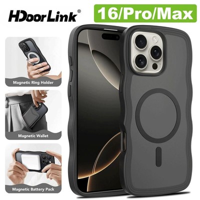 Ốp Điện Thoại Từ Tính HdoorLink Cho IOS16 Pro Max Plus Sạc Không Dây Vỏ Silicon Chống Sốc