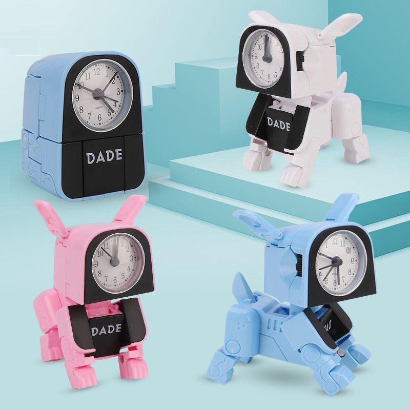 New Product#Alarm Clock Children's Toy Creative Alarm Clock Robot Dog Wake-Up Multi-Functional Trans