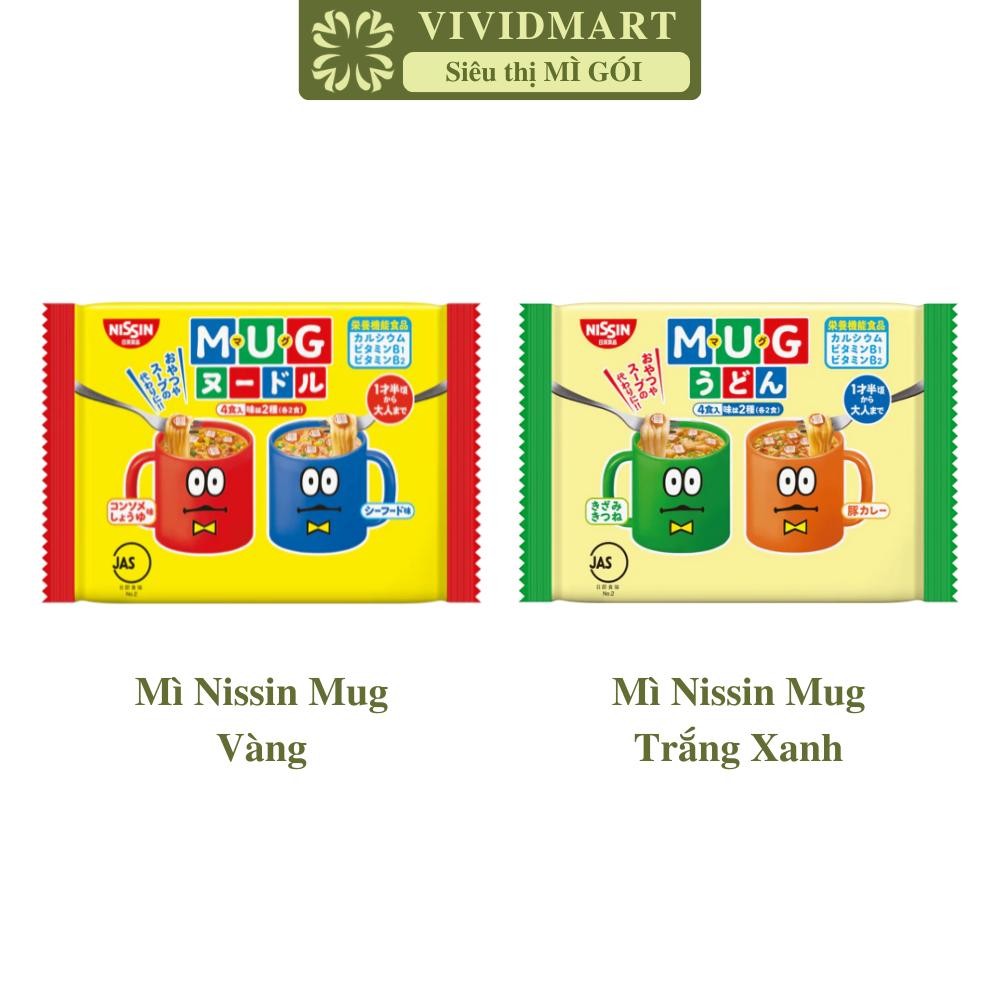 [GÓI LẺ] - NISSIN - Mì Nissin Mug 2 vị: Trắng xanh, Vàng, Mì Mug Nissin Nhật Bản, Mì ăn dặm cho bé t