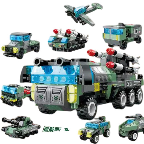 Đồ chơi - QMAN 42207 Bộ đồ chơi xếp hình  hợp thể Tàu sân bay tên lửa (1/8 mẫu ngẫu nhiên)