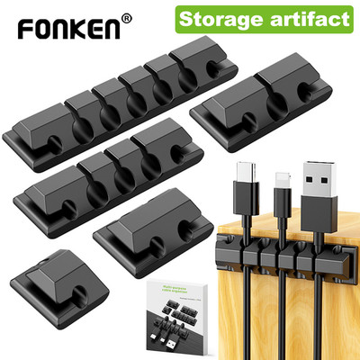Bộ 5 Quản Lý Cáp Giá Đỡ Cáp Kẹp Dây Tổ Chức Kẹp Cáp Tự Dính Cho Máy Tính Để Bàn Sạc Văn Phòng Tại Nhà