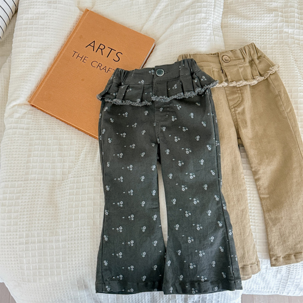 【6571】 Kids' Clothing | Korean Style Girls' Flared Pants | Children's Long Trousers | 8-28KG