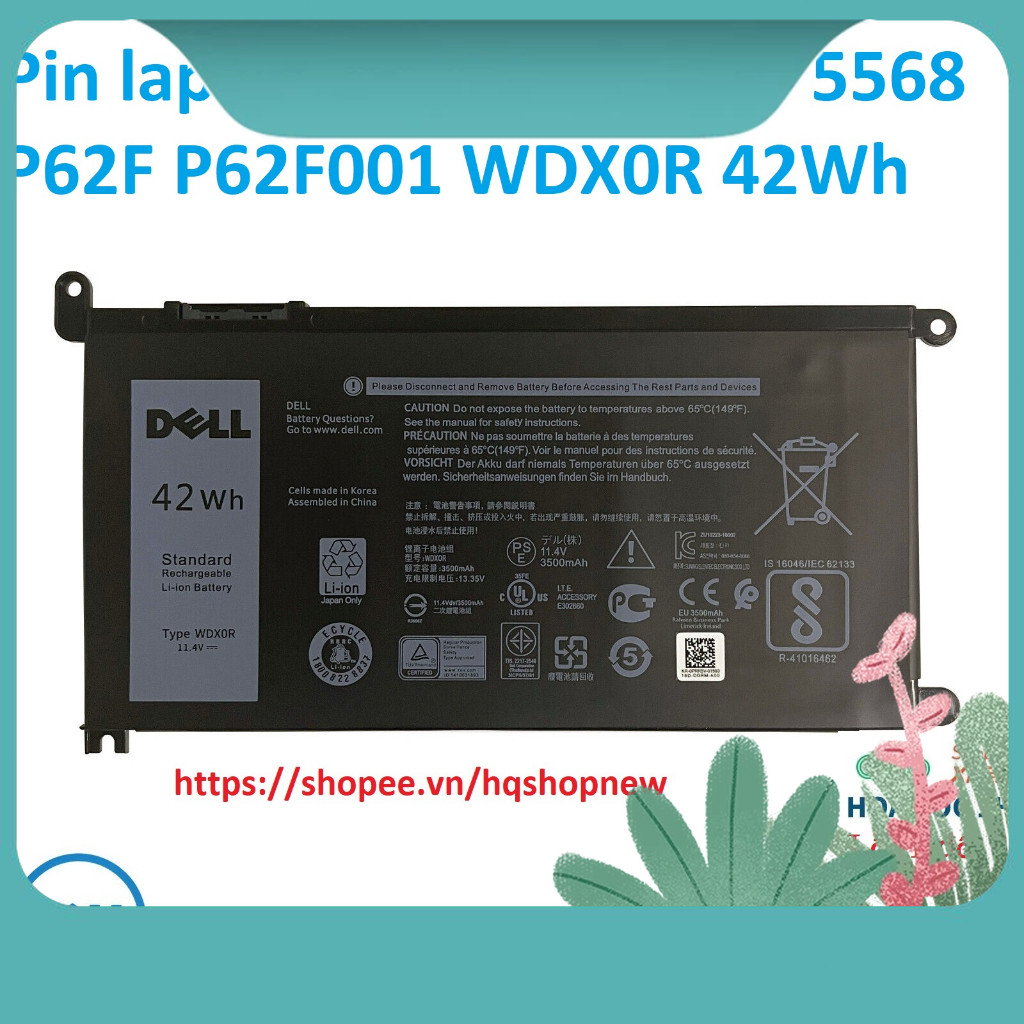 ⚡️[Pin zin] Pin  Dell Vostro 15 5568 P62F P62F001 WDX0R 42Wh